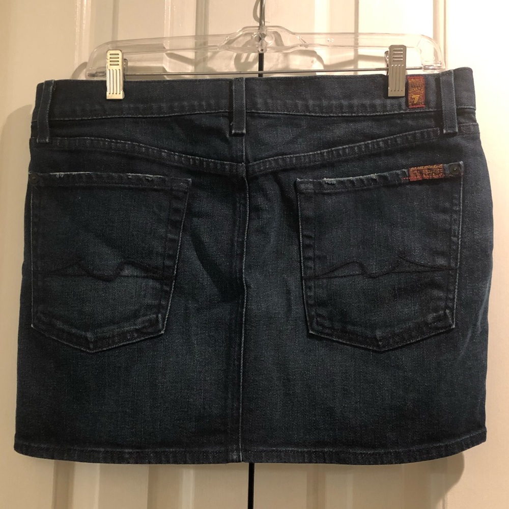 7 FOR ALL MANKIND DARK DENIM MINI SKIRT